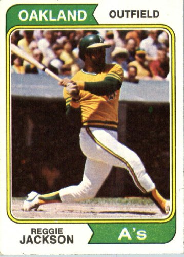 1974 Topps #130 Reggie Jackson Oakland Athletics Baseball Card In A Protective Screwdown Case