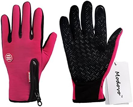 Modovo Winter Outdoor Warm Cycling Gloves Touchscreen Gloves With Zipper for Smart Phone