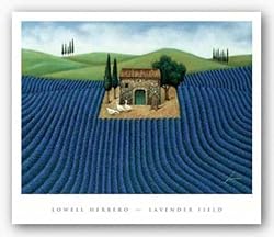 Lavender Field by Lowell Herrero 24"x18" Art Print Poster Latin