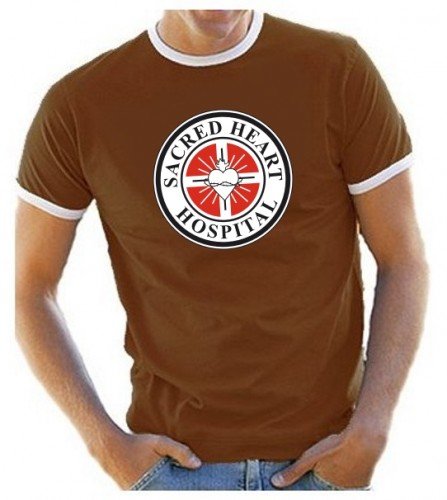 Coole-Fun-T-Shirts Herren SCRUBS Sacred Hearts LOGO RINGER braun, L Preisvergleich