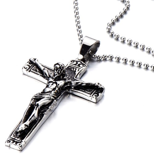 Stainless steel gothic crucifix cross necklace pendant …