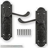 Black Cast Iron Door Lever Handle Lever Latch, Lock or Bathroom New (Lever Latch) by Bridewell Ironm