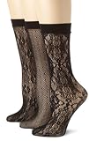 Calvin Klein Womens 3 Pack Lace Crochet Trouser Socks