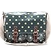Anladia Oilcloth polka Dot Satchel A4 Folder Size Cross Body Messenger Handbag