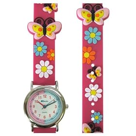 Ravel - R1513.21 - Montre Ma�tresse - Quartz Analogique - Rose et Blanche - Fleurs en 3D sur le Bracelet
