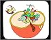 Mouse Pad with apple, fighting, sword, worms, warriors, battling, fruit Image