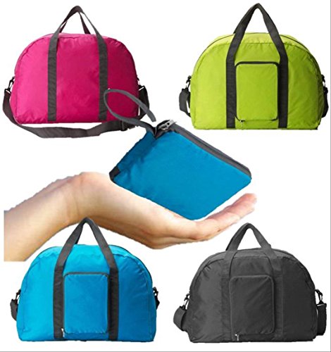 えっ 手のひらサイズになるバッグ！！   ボストンバッグ トートバッグ ショルダーバッグ 折り畳み ボストンバッグ トラベルバッグ ナイロンバッグ 旅行バッグ アウトドアバッグスポーツバッグ 2タイプ 大容量 コンパクト 男女兼用 服 ノードパソコン ipad 対応 B (B-グリーン)