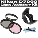 67mm Lens Accessory Kit Compatible With The Nikon D7000 Includes 67mm 3pc High Resolution Multi Coated Filter Kit + 67mm Lens Hood + Lens Pen Cleaning Kit