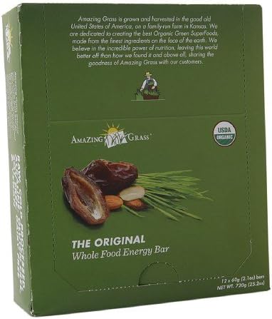 Amazing Grass Green Superfood Energy Bar, Original 2.1 oz (Pack of 4)
