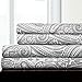 1500 Supreme Collection King Sheet Sets Paisley Gray - Luxury Hotel Bed Sheets and Pillowcase Set for King Mattress - Extra Soft, Elastic Corner Straps, Deep Pocket Sheets, King, Paisley Gray