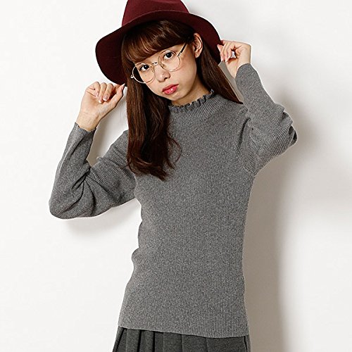 アースミュージック＆エコロジー（earthmusic&ecology） フリルミニハイネックリブニットプルオーバー