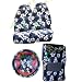 9 Piece Hawaiian Auto Interior Gift Set - Blue Hawaii Hibiscus Floral print: 2 Front Bucket Seat Cover, Steering Wheel Cover, 2 Shoulder Harness Pressure Relief Cover, 2 Front Floor Mat and 2 Rear Floor Mat - Blue