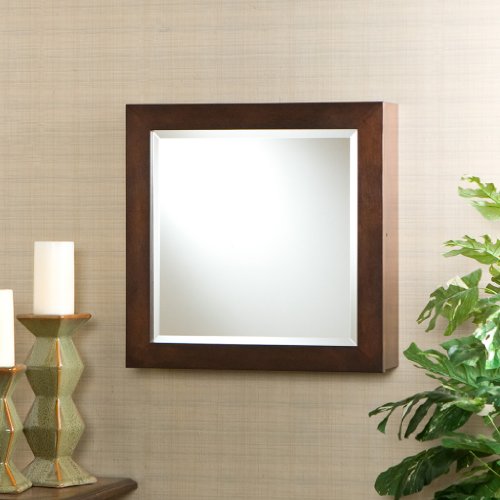 Espresso Square Wall Mount Jewelry Armoire