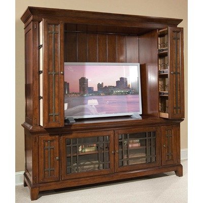 Vantana Step-Up Entertainment Center in Red-Brown