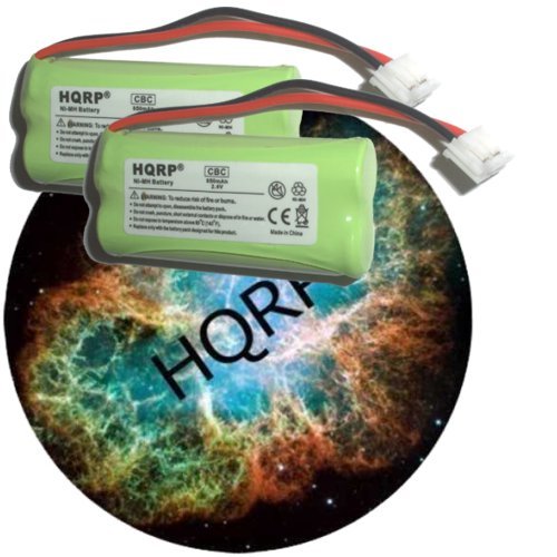 HQRP Two Cordless Telephone / Phone Batteries AT&T LUCENT BT8001 / BT8300 / BT184342 / BT284342 / 3101 / 3111 Replacement plus Coaster