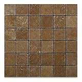 Noce 2 X 2 Travertine Tumbled Mosaic Tile