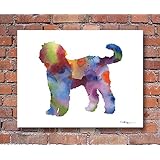 "Goldendoodle" Abstract Watercolor Art Print Signed by Artist DJ Rogers