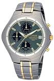 LORUS Herrenarmbanduhr Classic TITAN-Chronograph-bicolor,Datum, 10bar WR Zifferblatt schw./antr. LORUS RJN73BX9