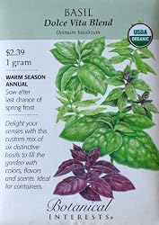 Basil Seeds Dolce Vita Blend Certified Organic 500 Seeds