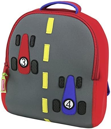 Dabbawalla Bags Fast Track Race Cars Kids' Preschool &amp; Toddler Backpack Grey/Red/Blue by Dabbawalla