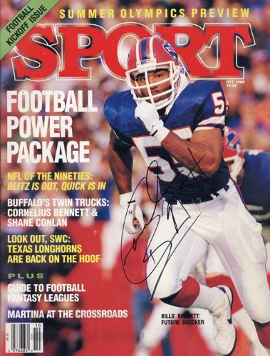 Cornelius Bennett Autographed/Hand Signed Sport Magazine - Oct. 1988 - Buffalo Bills