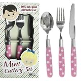 Child s mini Polkadot Cutlery Set, Pink