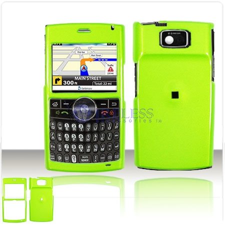 PCMICROSTORE Brand Samsung BlackJack II SGH-i617 i617 Solid Green Snap-On Case Cover with Removable Swivel Belt Clip (NOT compatible with BlackJack i607)