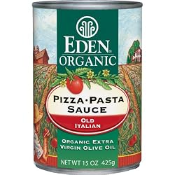 Eden Organic Pizza Pasta Sauce, Extra Virgin Olive Oil, 15-Ounce Cans (Pack of 12)