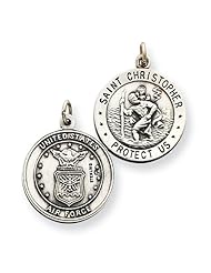 Sterling Silver St.Christopher Us Air Force Medal