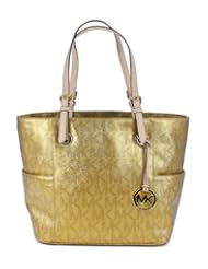 MICHAEL Michael Kors Jet Set Signature Metallic East West Tote
