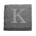 JK Adams Set of Four 4-Inch Square Monogrammed Slate Coasters, K