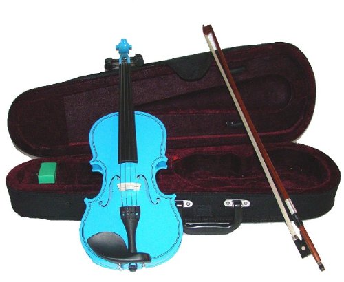 New Merano 12 inch BLUE Viola with Case and Bow+Extra Set of String, Extra Bridge, Pitch Pipe, Rosin