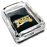 Image Philadelphia 76ERS Glass Ashtray - Dimensions 3 Inch x 4 Inch - Simulated Black Velvet Botton