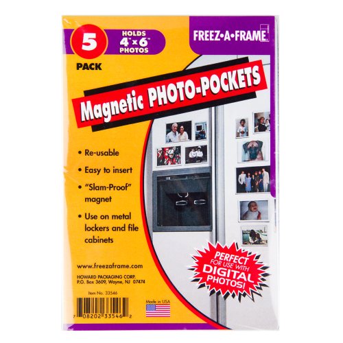 Set Of 5 Freez-A-Frame, Magnetic 4″ x 6″ Photo Frame. Made in USA