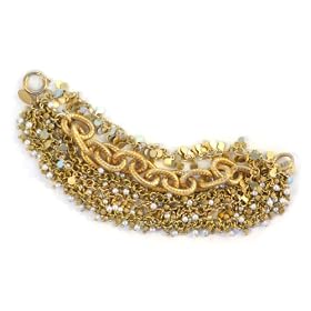 Catherine Popesco 14K Gold Plated Multi-Chain Pearl Bracelet
