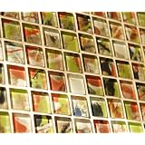Glass Mosaic Tile artistic green red mix for bathroom pool spa kitchen bascksplash 1 sq.ft #GM2040