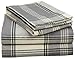 Amazon Brand – Pinzon Lightweight Cotton Flannel Sheet Set - Full, Grey Plaid
