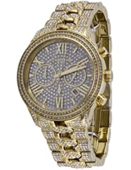 Michael Kors #MK5899 Womens Lindley Golden Stainless Steel Chronograph Glitz Watch