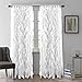DiamondHome 2pc Cascade Shabby Chic Sheer Ruffled Curtain Panel (White, 84