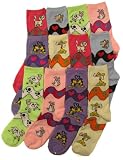 Fun & Funky Soft Crew Socks Animal Designs (Pack of 12) Size 9-11