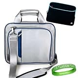 Apple MacBook MC516LL/A 13.3-Inch Laptop Carrying Case with Shoulder Strap & Organization Pockets + 13.3 Black Labtop gloove w/Blue Trim & Extra Pocket!+VG *LIVE*LAUGH*LOVE* Wrist Band 