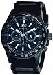 Gunmetal Quartz Chonograph Black Dial Rubber Strap