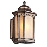 Kichler Lighting Kichler 49030BST Duquesne 1-Light Outdoor Wall Lantern, Brown Stone with Umber-Etched Seedy Glass