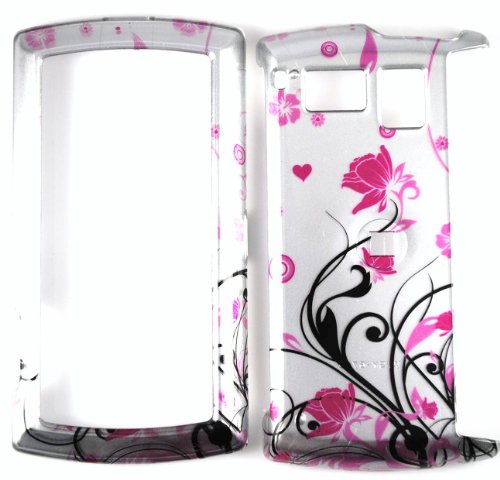 cell phone, Pink Flower Black Vine Sanyo 6760 Incognito Snap on Cell Phone Case