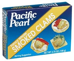 Pacific Pearl Baby Smoked Clams, 3.75-Ounce Cans (Pack of 12)
