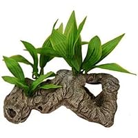 Exotic Environments Rock Tunnels with Silk Style Plants Aquarium Ornament