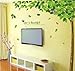 SMJAITD BestGrew? Green Tree Garden Series Large Tree and Butterflies Wall Decals, Living Room Bedroom Removable Wall Stickers Murals