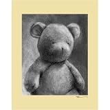 Charcoal TeddyYellow Border 11x14 Canvas Art Image Wrap