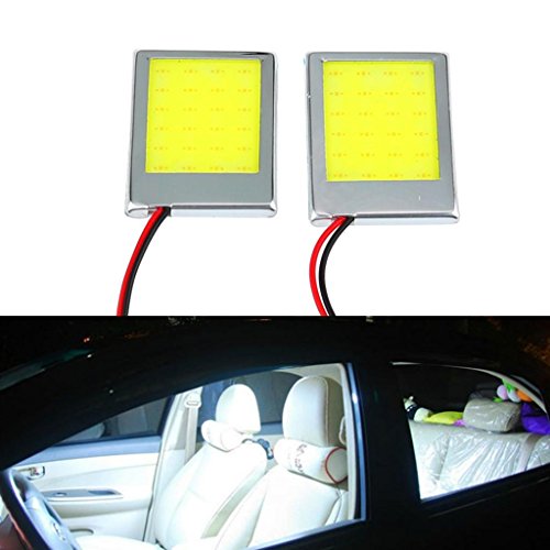 Happy Hours® Super Bright 2 Pcs 9W White Color LED Car Interior Dome Lights Bulb Panel Tail Box Light Car Reading Light Plate Light Door Lights image