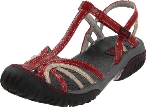 Jambu Sandals Jambu Women's Shoreline Sandal,Red,6.5 M US